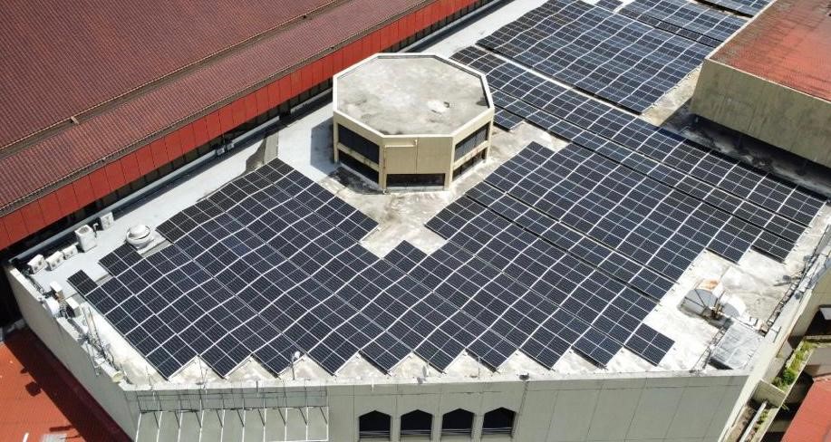 Figure above shows the Solar PV installation on the roof of World Trade Centre Kuala Lumpur.